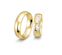 8 karat guld vielsesringe m. 0,225 ct. - P6