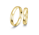 14 karat guld vielsesringe m. 0,017 ct. - P7