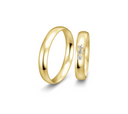 18 karat guld vielsesringe m. 3 x 0,025 ct. - P7