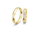 18 karat guld vielsesringe m. 5 x 0,025 ct. - P7