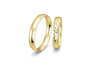 18 karat guld vielsesringe m. 0,111 ct. - P7