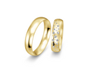 18 karat guld vielsesringe m. 0,225 ct. - P7