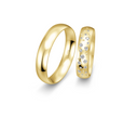 18 karat guld vielsesringe m. 0,214 ct. - P7