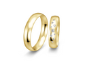 8 karat guld vielsesringe m. 0,135 ct. - P7