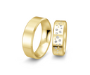 14 karat guld vielsesringe m. 0,214 ct. - P8