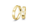 18 karat guld vielsesringe m. 0,049 ct. - P8