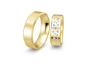 18 karat guld vielsesringe m. 0,225 ct. - P8