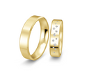 18 karat guld vielsesringe m. 0,113 ct. - P8
