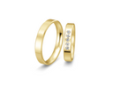 8 karat guld vielsesringe m. 5 x 0,025 ct. - P8