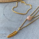Peach moonstone Vedhæng - Sølv