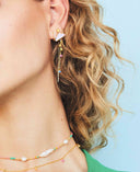 Esta pink enamel øreringe