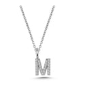 14kt. bogstav vedhæng M med pavè 23 x 0,005ct. W-si 6,5mm