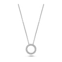 14kt. Cirkel vedhæng lille Ø10,5 med 20 x 0,01ct. W-si