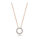 14kt. Cirkel vedhæng lille Ø10,5 med 20 x 0,01ct. W-si
