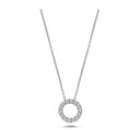 14kt Cirkel vedhæng lille Ø10,5 med 14 x 0,02ct. W-si