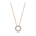 14kt Cirkel vedhæng lille Ø10,5 med 14 x 0,02ct. W-si