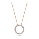 14kt Cirkel vedhæng mellem Ø15,5 med 22 x 0,02ct. W-si