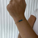 Blue Apatite top til armring - Sølv
