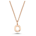 14kt. Bogstav vedhæng O med 1 x 0,005ct. W-si 6,5mm