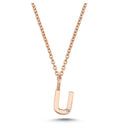 14kt. Bogstav vedhæng U med 1 x 0,005ct. W-si 6,5mm