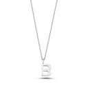 14kt. Bogstav vedhæng B med 1 x 0,005ct. W-si 9,5mm