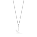 14kt. Bogstav vedhæng J med 1 x 0,005ct. W-si 9,5mm