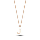 14kt. Bogstav vedhæng J med 1 x 0,005ct. W-si 9,5mm