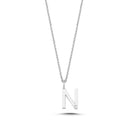 14kt. Bogstav vedhæng N med 1 x 0,005ct. W-si 9,5mm