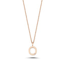 14kt. Bogstav vedhæng O med 1 x 0,005ct. W-si 9,5mm