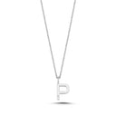 14kt. Bogstav vedhæng P med 1 x 0,005ct. W-si 9,5mm