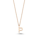 14kt. Bogstav vedhæng P med 1 x 0,005ct. W-si 9,5mm