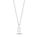 14kt. Bogstav vedhæng S med 1 x 0,005ct. W-si 9,5mm