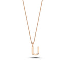 14kt. Bogstav vedhæng U med 1 x 0,005ct. W-si 9,5mm