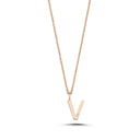 14kt. Bogstav vedhæng V med 1 x 0,005ct. W-si 9,5mm