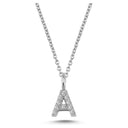 14kt. Bogstav vedhæng A med Pavè 10 x 0,005ct. W-si 6,5mm