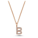 14kt. bogstav vedhæng B med pavè 19 x 0,005ct. W-si 6,5mm