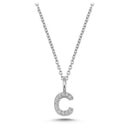 14kt. bogstav vedhæng C med pavè 12 x 0,005ct. W-si 6,5mm