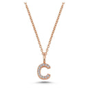 14kt. bogstav vedhæng C med pavè 12 x 0,005ct. W-si 6,5mm