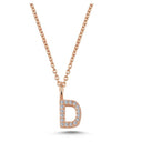 14kt. bogstav vedhæng D med pavè 16 x 0,005ct. W-si 6,5mm
