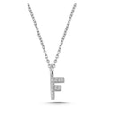 14kt. bogstav vedhæng F med pavè 11 x 0,005ct. W-si 6,5mm