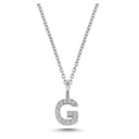 14kt. bogstav vedhæng G med pavè 14 x 0,005ct. W-si 6,5mm