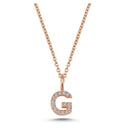 14kt. bogstav vedhæng G med pavè 14 x 0,005ct. W-si 6,5mm