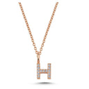 14kt. Bogstav vedhæng H med pavè 13 x 0,005ct. W-si 6,5mm