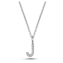14kt. bogstav vedhæng J med pavè 8 x 0,005ct. W-si 6,5mm