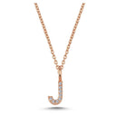 14kt. bogstav vedhæng J med pavè 8 x 0,005ct. W-si 6,5mm