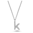 14kt. bogstav vedhæng K med pavè 12 x 0,005ct. W-si 6,5mm