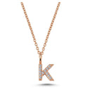 14kt. bogstav vedhæng K med pavè 12 x 0,005ct. W-si 6,5mm