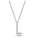 14kt. bogstav vedhæng L med pavè 9 x 0,005ct. W-si 6,5mm