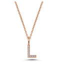 14kt. bogstav vedhæng L med pavè 9 x 0,005ct. W-si 6,5mm