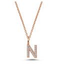 14kt. bogstav vedhæng N med pavè 17 x 0,005ct. W-si 6,5mm